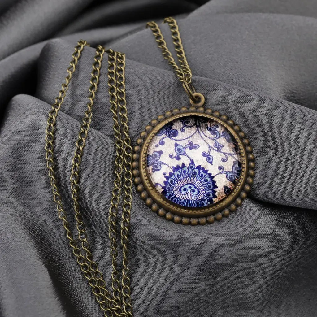 Madamlili oosterse tegel bronzen ketting in vintage stijl.