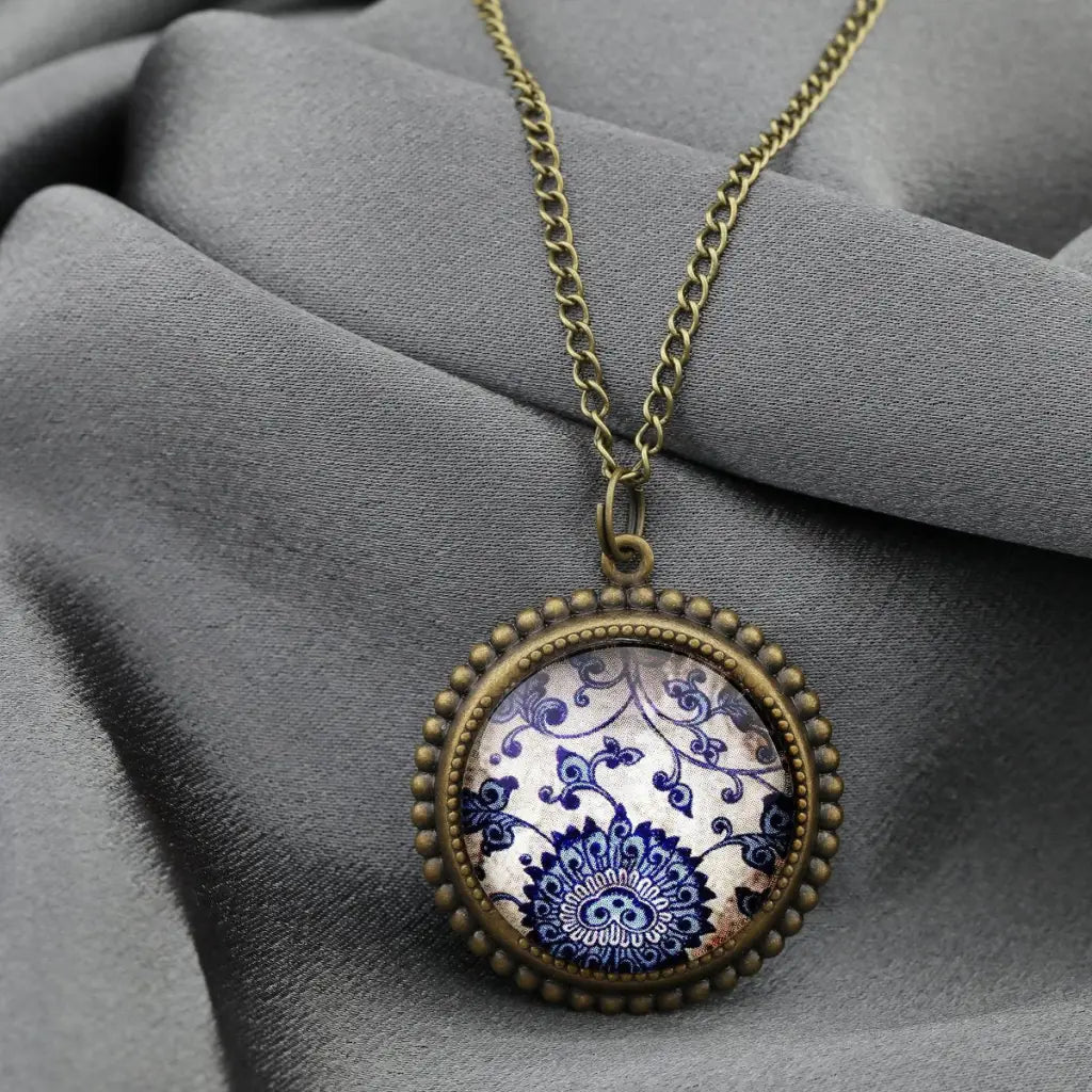 Madamlili oosterse tegel bronzen ketting in vintage stijl.