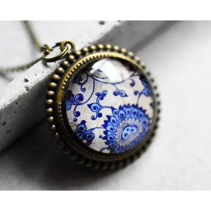 Madamlili oosterse tegel bronzen ketting in vintage stijl.