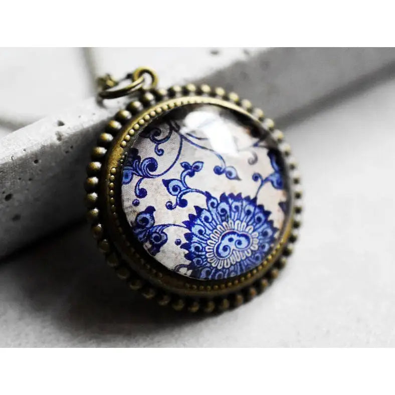 Madamlili oosterse tegel bronzen ketting in vintage stijl.