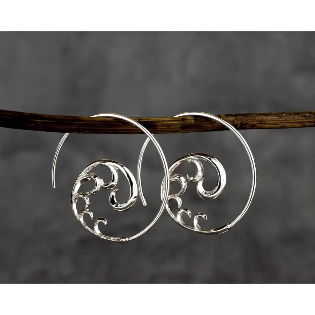 Madamlili ornament spiraalvormige oorbellen - 925 sterling