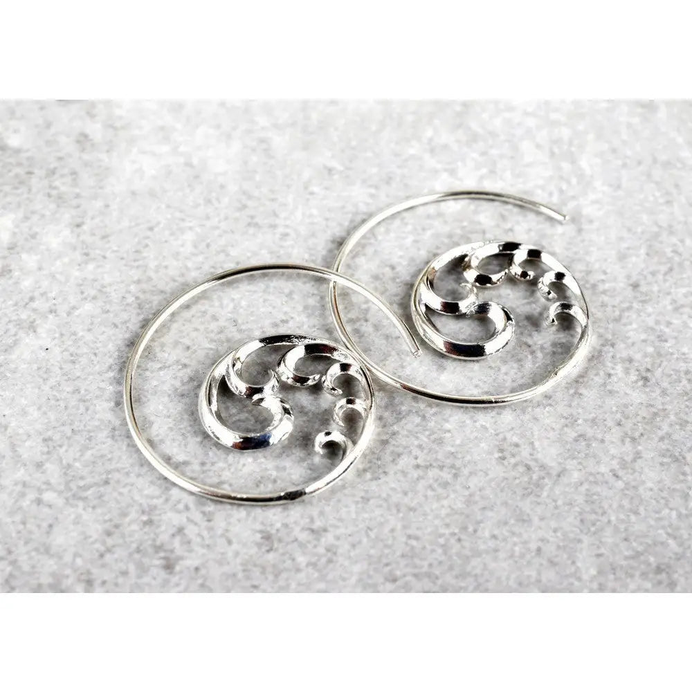 Madamlili ornament spiraalvormige oorbellen - 925 sterling