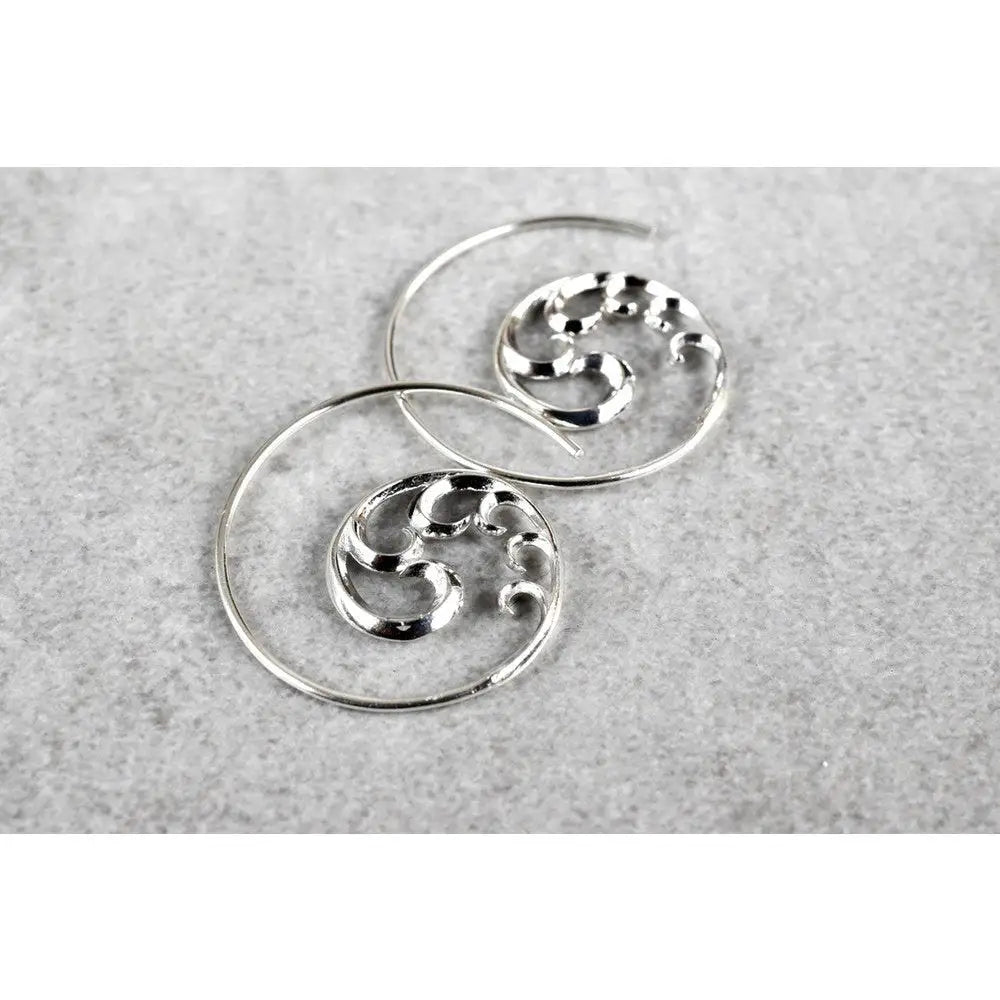 Madamlili ornament spiraalvormige oorbellen - 925 sterling