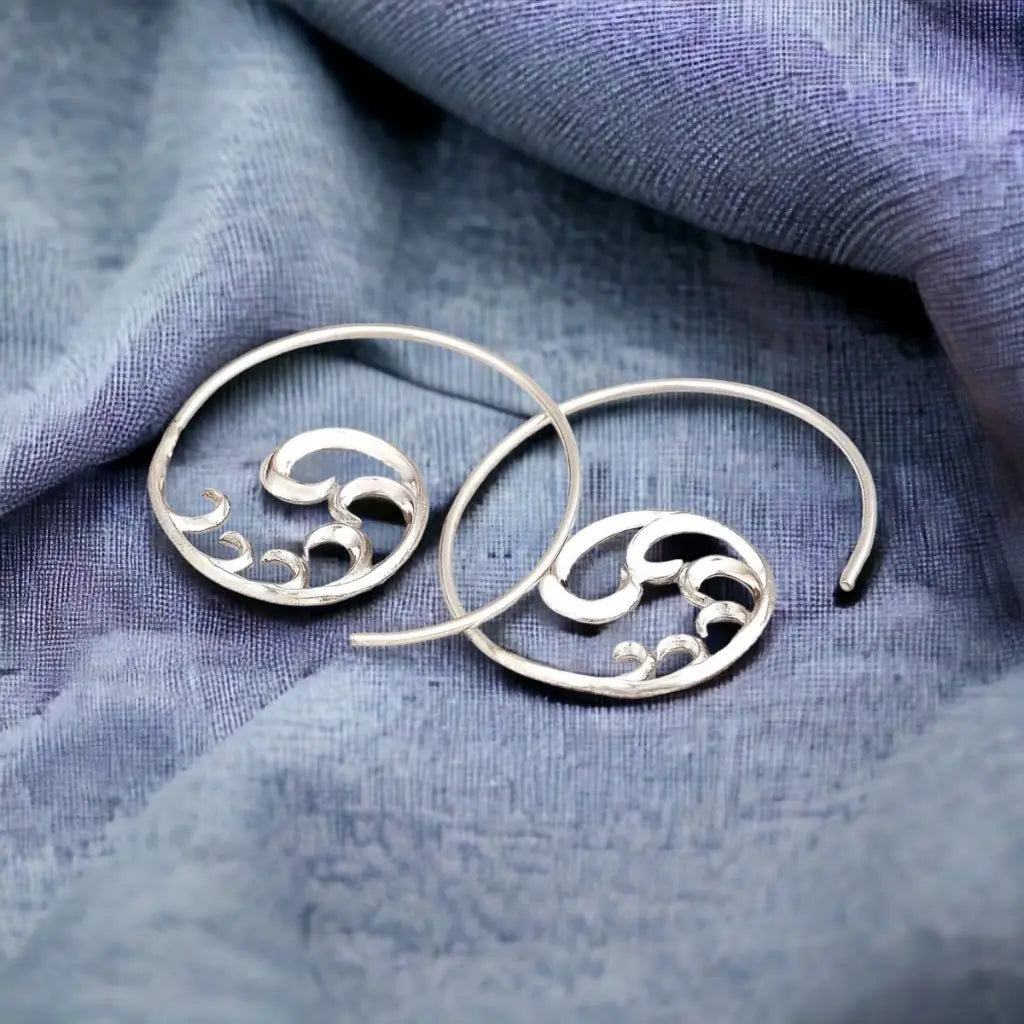 Madamlili ornament spiraalvormige oorbellen - 925 sterling