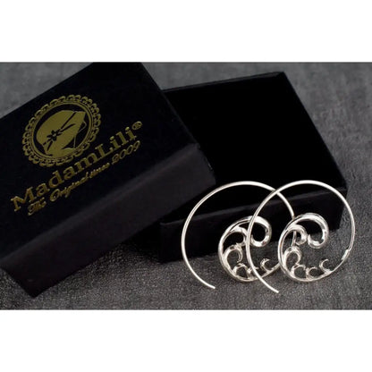 Madamlili ornament spiraalvormige oorbellen - 925 sterling