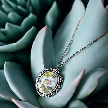 Madamlili porseleinen bloemen vintage ketting. - sieraden