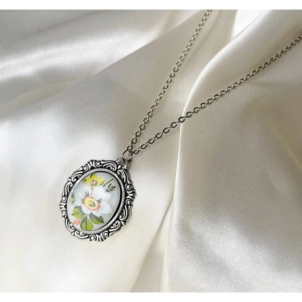 Madamlili porseleinen bloemen vintage ketting. - sieraden