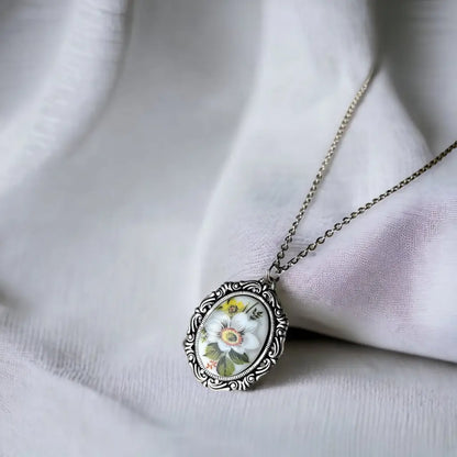 Madamlili porseleinen bloemen vintage ketting. - sieraden