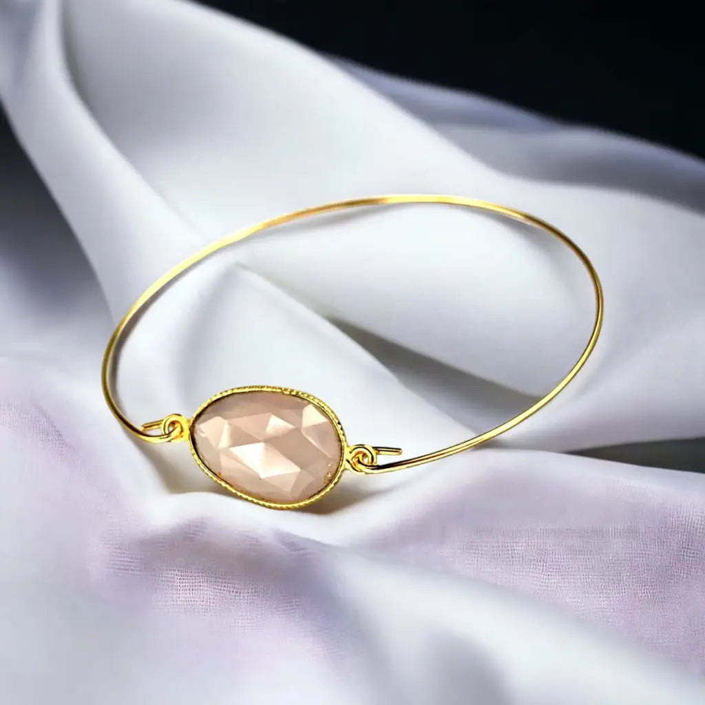 Madamlili rozenkwarts bangle - vergulde edelsteen sieraden.
