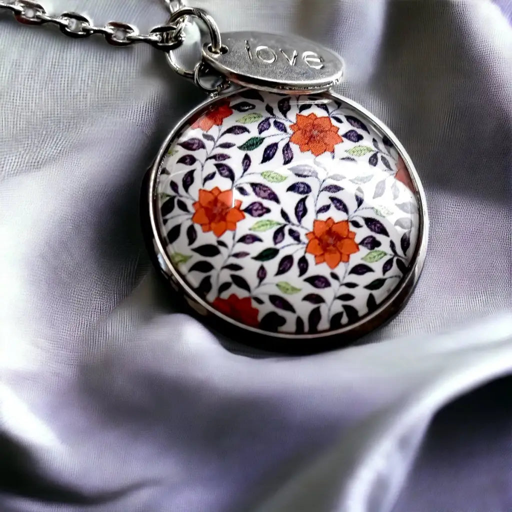 Madamlili tegelglashanger - verzilverde bloem