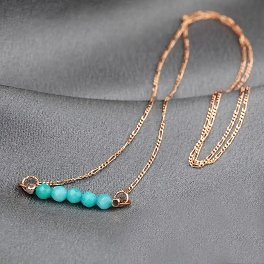 Madamlili turkoois edelsteen staafketting - 925 sterling