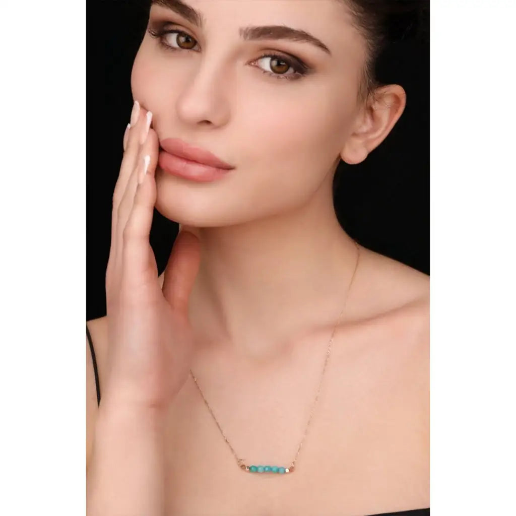 Madamlili turkoois edelsteen staafketting - 925 sterling