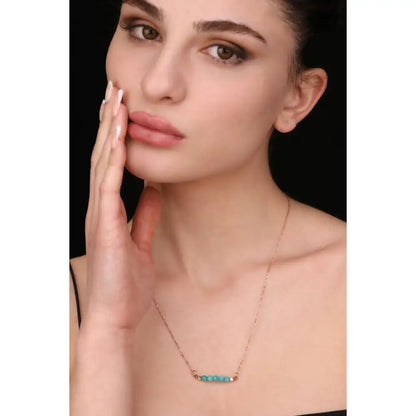 Madamlili turkoois edelsteen staafketting - 925 sterling