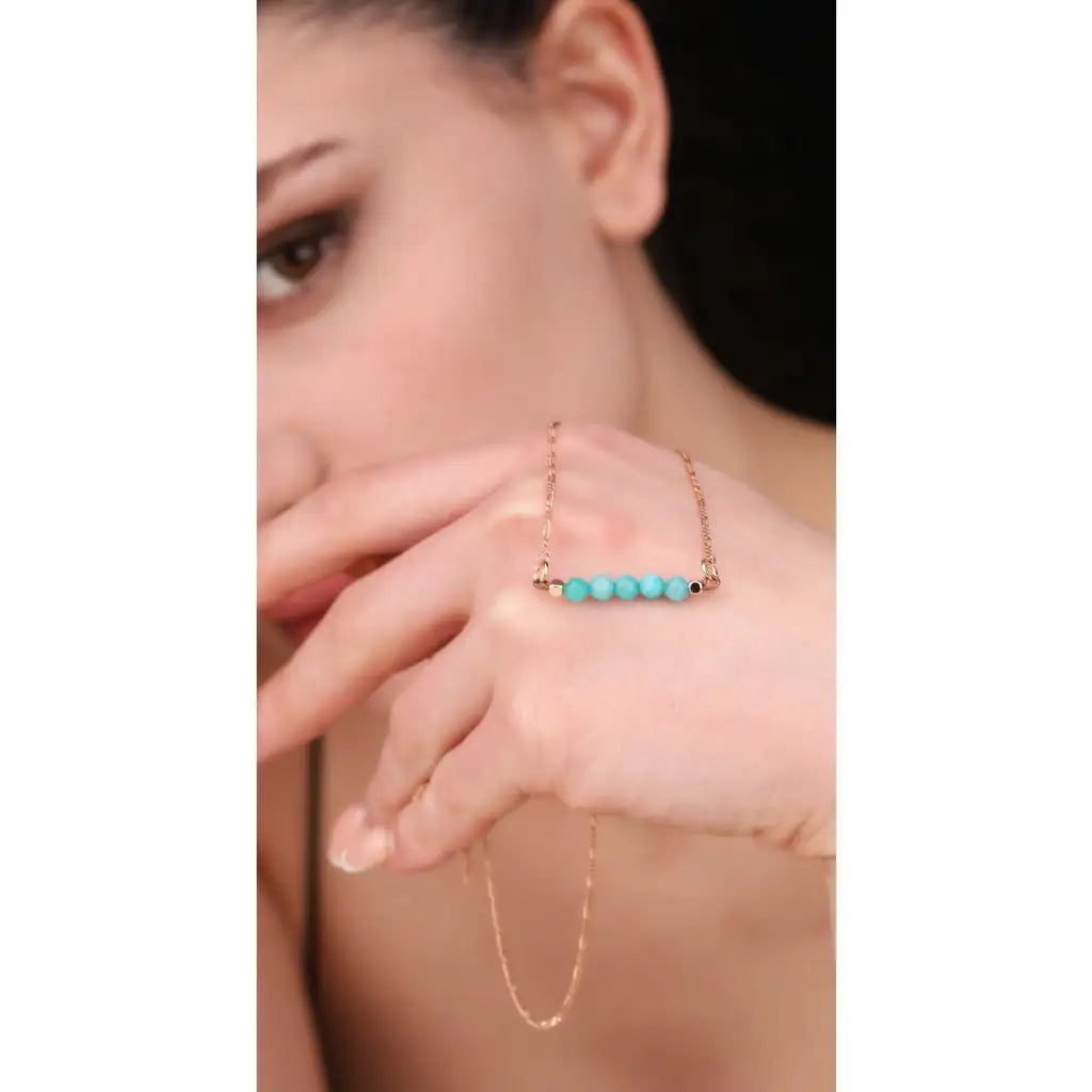 Madamlili turkoois edelsteen staafketting - 925 sterling