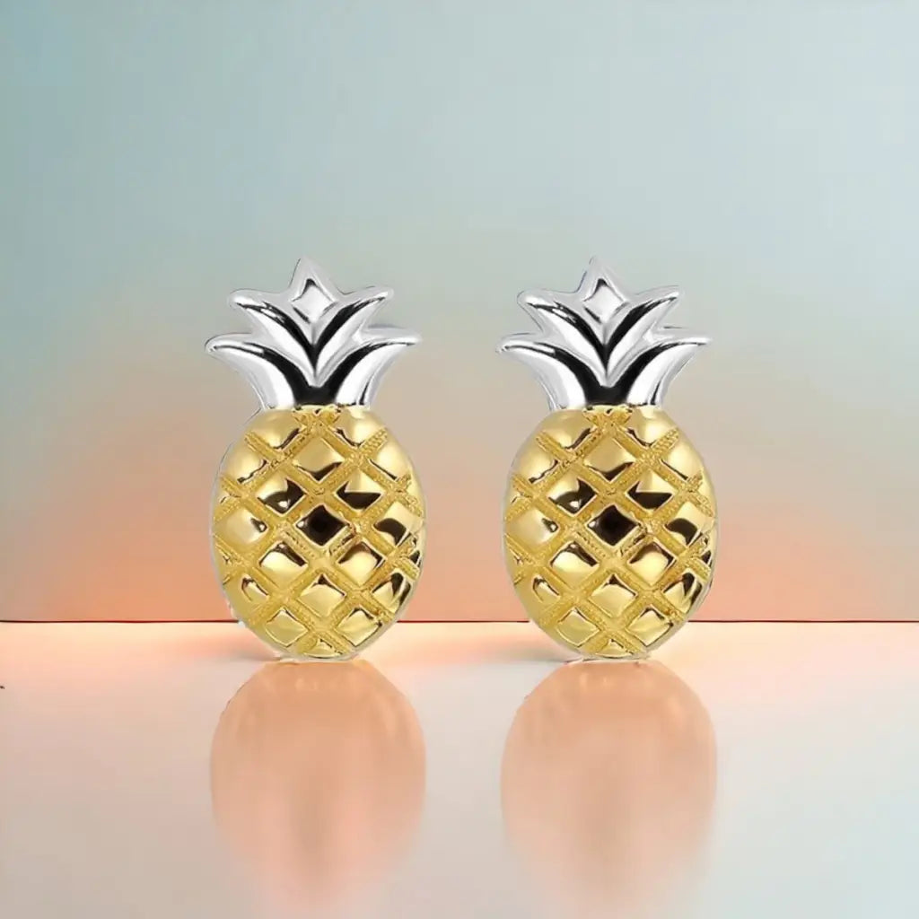 Madamlili zomerse chic: ananas oorknopjes van 925 sterling