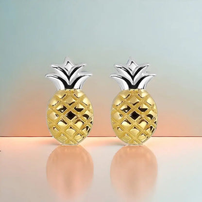 Madamlili zomerse chic: ananas oorknopjes van 925 sterling