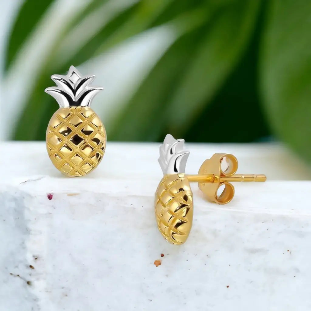 Madamlili zomerse chic: ananas oorknopjes van 925 sterling