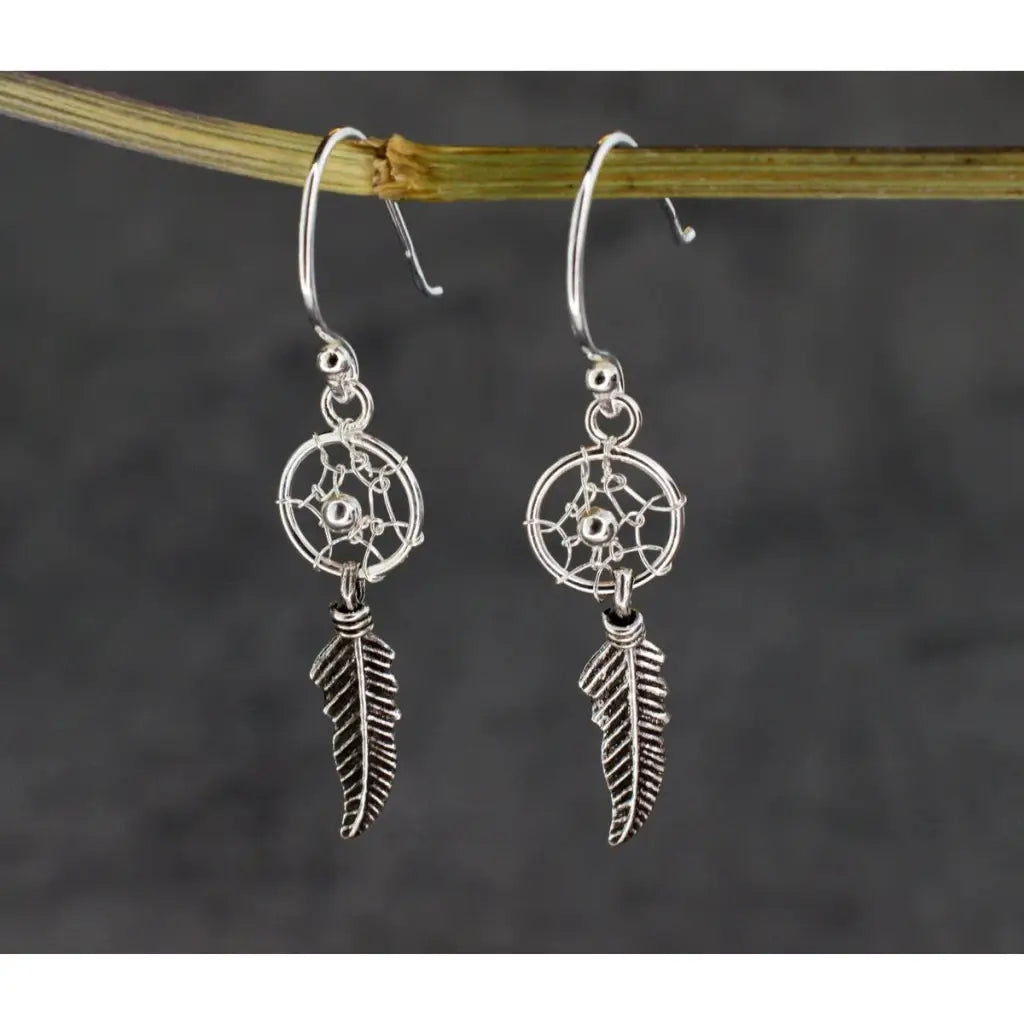 Madamlilin dream catcher oorbellen - 925 sterling zilver.