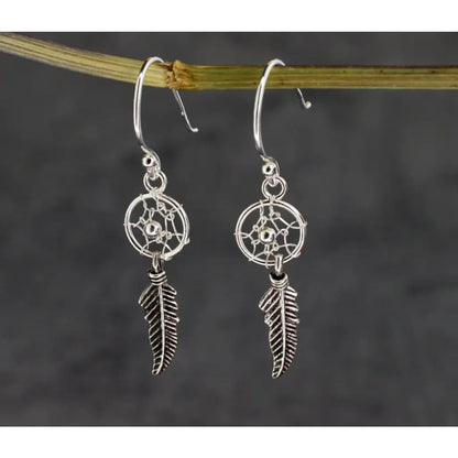 Madamlilin dream catcher oorbellen - 925 sterling zilver.