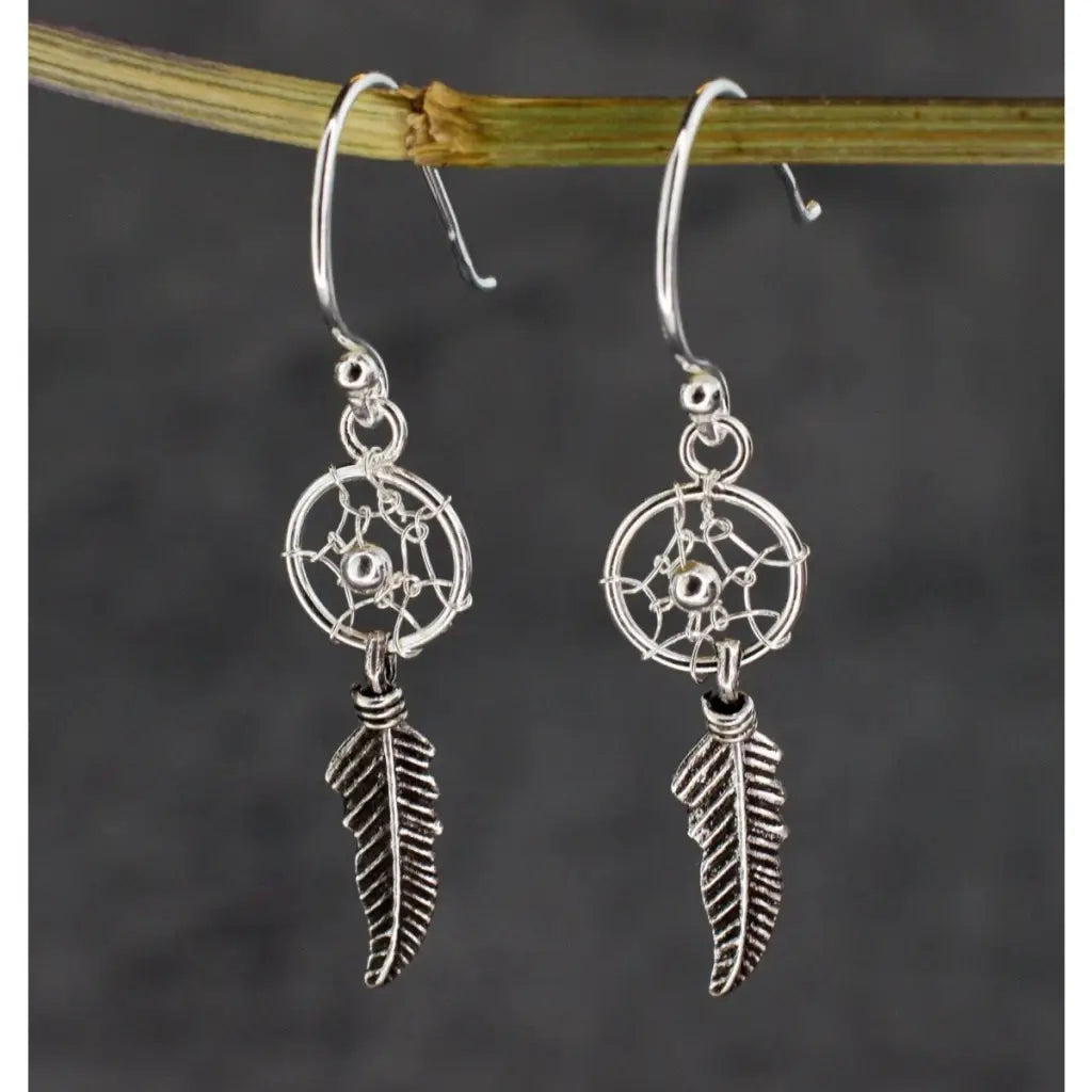 Madamlilin dream catcher oorbellen - 925 sterling zilver.