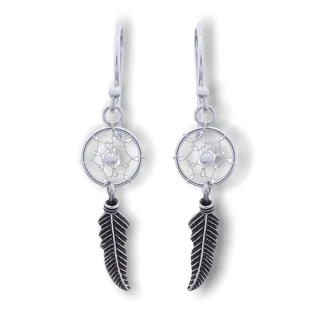 Madamlilin dream catcher oorbellen - 925 sterling zilver.