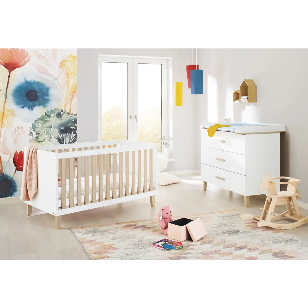 Startset ’lumi’ breed 2 delen: ledikant brede commode