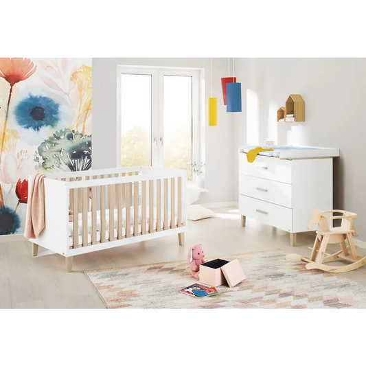 Startset ’lumi’ breed 2 delen: ledikant brede commode