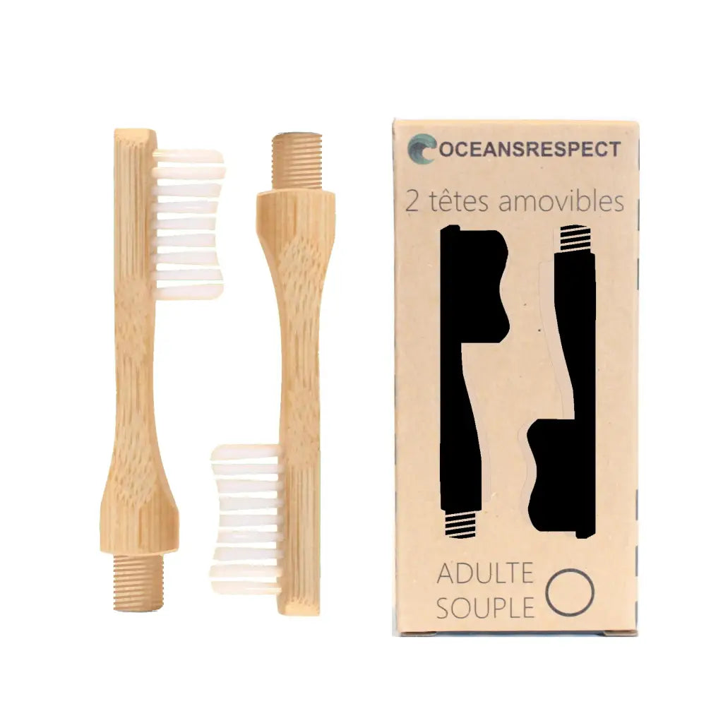 Oceansrespect Bamboe tandenborstel + set van 2 verwisselbare koppen - evan rose - Gezondheid en persoonlijke verzorging - Oceansrespect Bamboe tandenborstel + set van 2 verwisselbare koppen