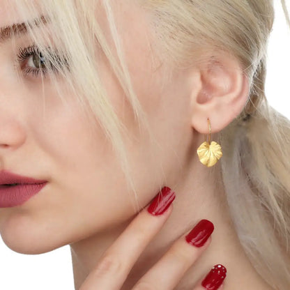 Oorbellen met tropische bladeren - 925 sterling verguld