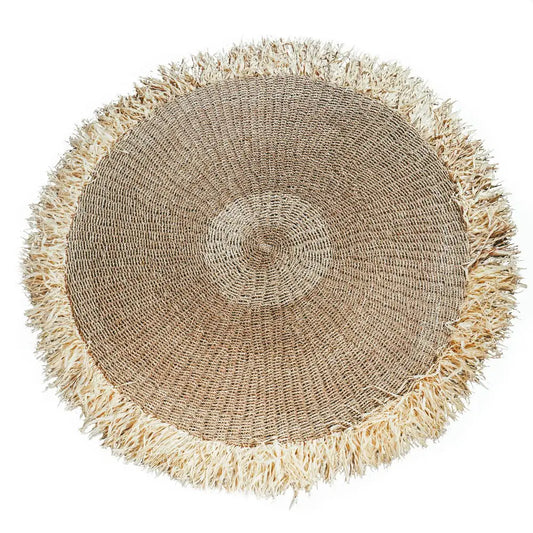 The raffia fringed carpet - natural - 150