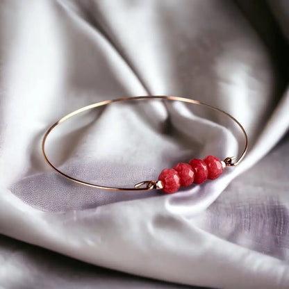 Madamlili jade rondelles bangle - rose vergulde