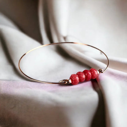Madamlili jade rondelles bangle - rose vergulde