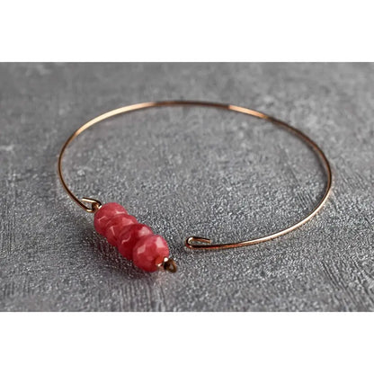 Madamlili jade rondelles bangle - rose vergulde