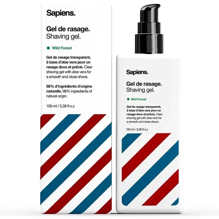 Sapiens Transparant scheergel 100ml - Fresh X Woody - evan rose - Sapiens - shaving gel, scheergel, sapiens, scheren, baard , baardverzorging, huidverzorging, scheer verzorging