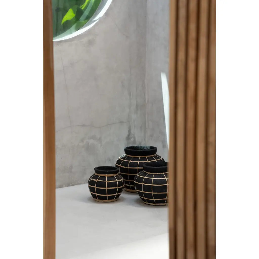 The Belly Vase - Zwart Naturel - L