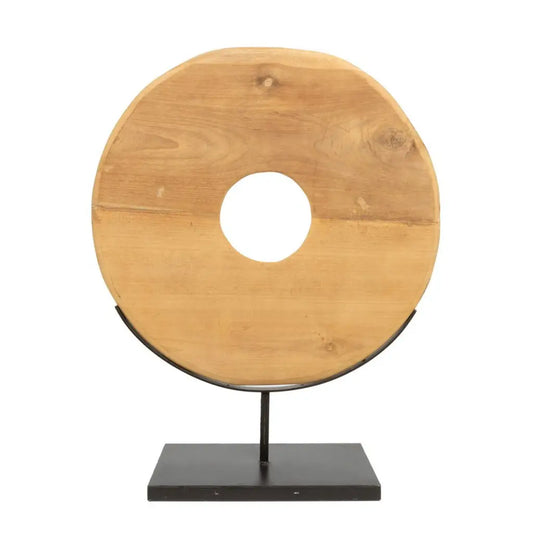 The Teak Disc on Stand - Naturel - L