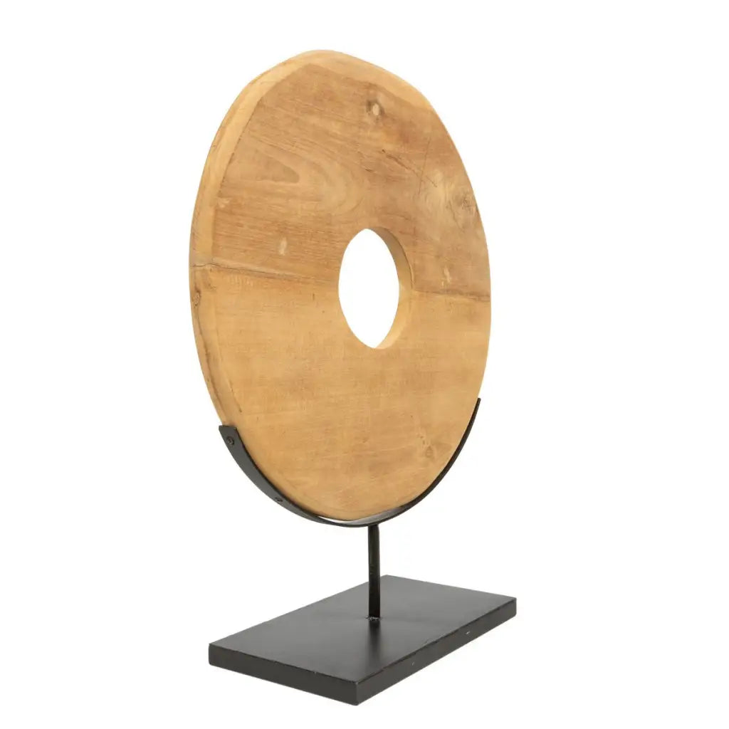 The Teak Disc on Stand - Naturel - L