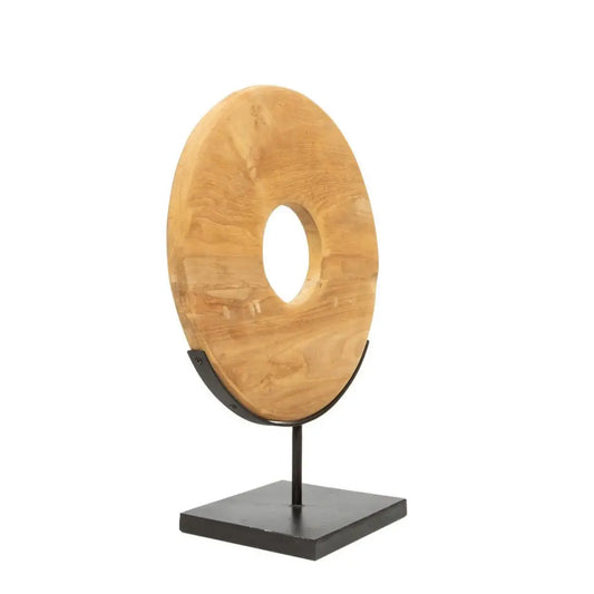 The Teak Disc on Stand - Naturel - M