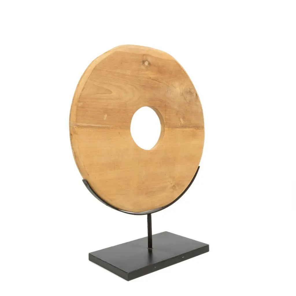 The Teak Disc on Stand - Naturel - M