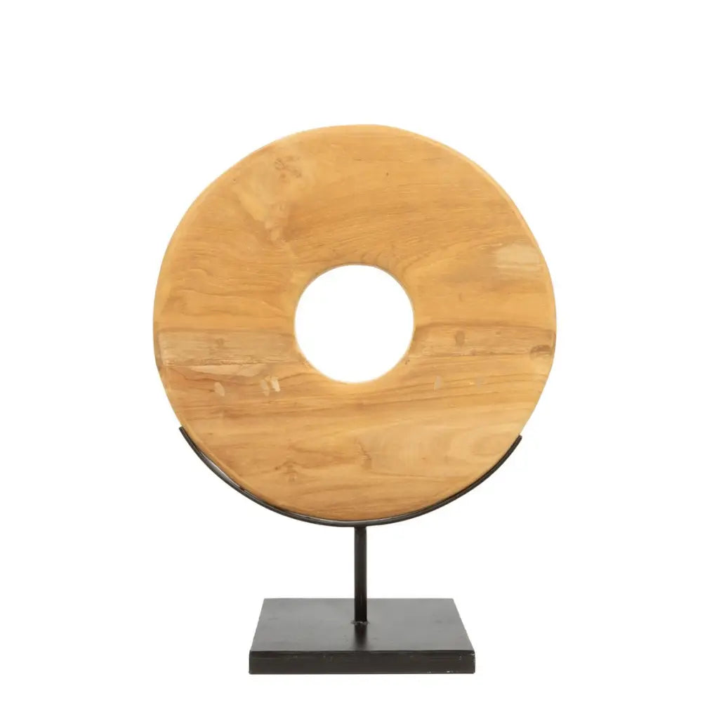 The Teak Disc on Stand - Naturel - M