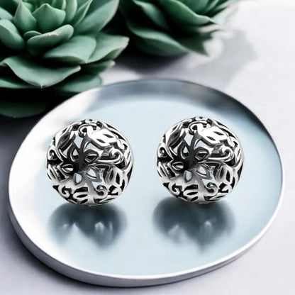 Madamlili lotus-oorknopjes - 925 sterling zilver. - sieraden