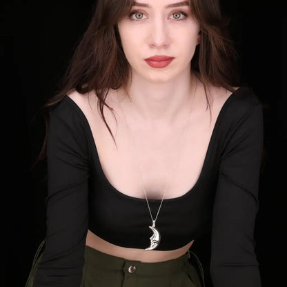 Madamlili sterling zilveren ketting van 925 halve maan.