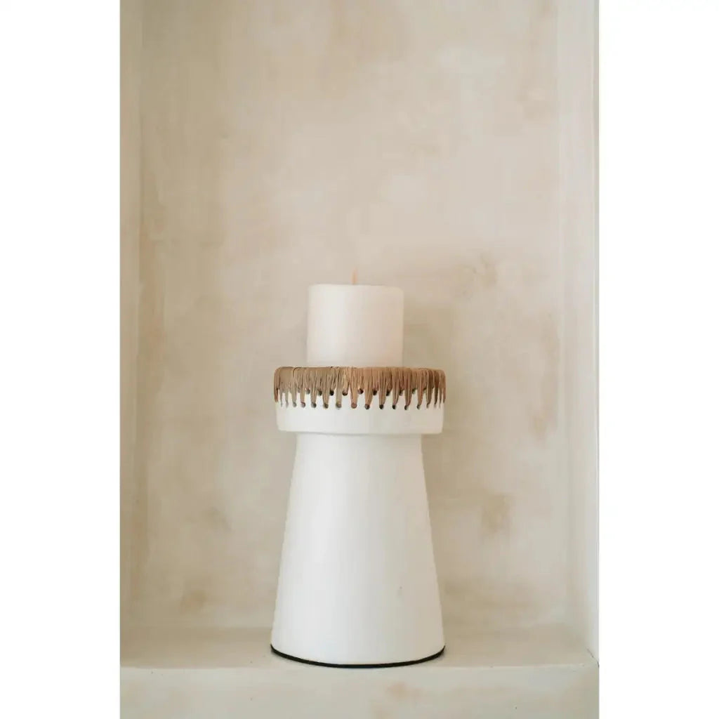 The pretty candle holder - wit naturel - l