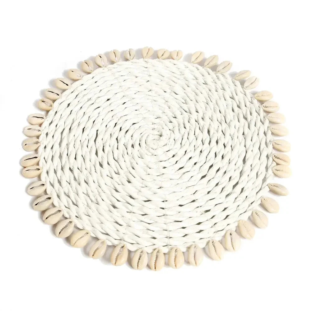 De seagrass shell pan coaster - wit