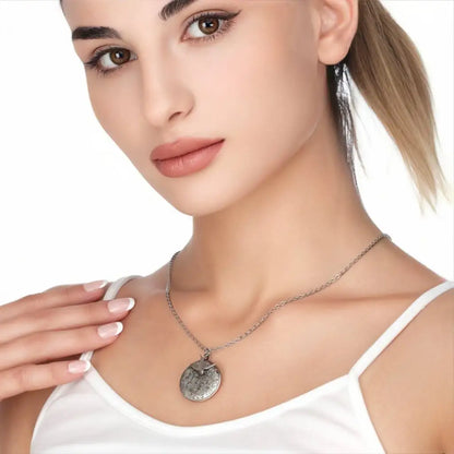 Madamlili oud zilveren foto medaillon collier inclusief