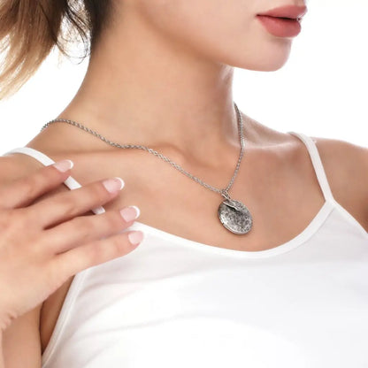 Madamlili oud zilveren foto medaillon collier inclusief