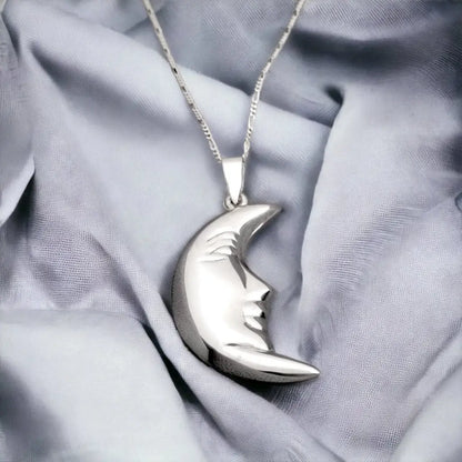 Madamlili sterling zilveren ketting van 925 halve maan.