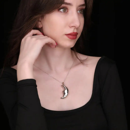 Madamlili sterling zilveren ketting van 925 halve maan.