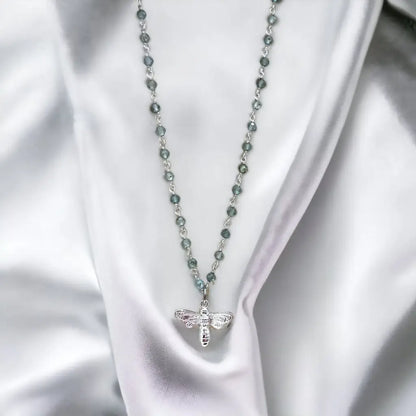 Madamlili edelsteenketting met blauwe apatiet