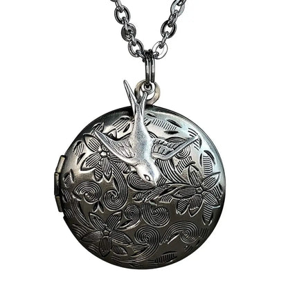 Madamlili oud zilveren foto medaillon collier inclusief